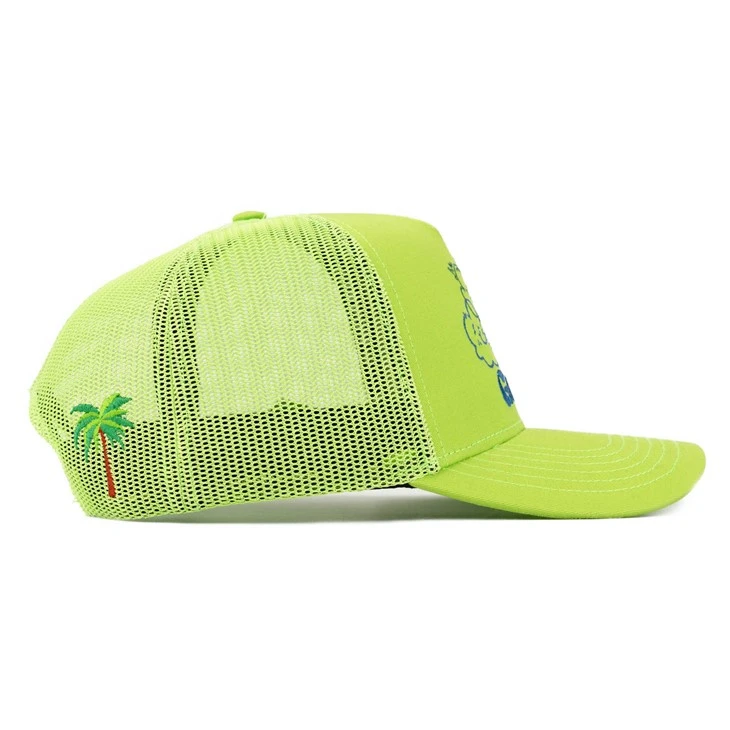 TCAP Customized Twill Cotton Fabric Flat Embroidery High Profile 5Panel Mesh Trucker Cap